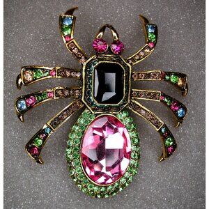 Gold-Tone Spider Brooch  2.75 to 3 Inches